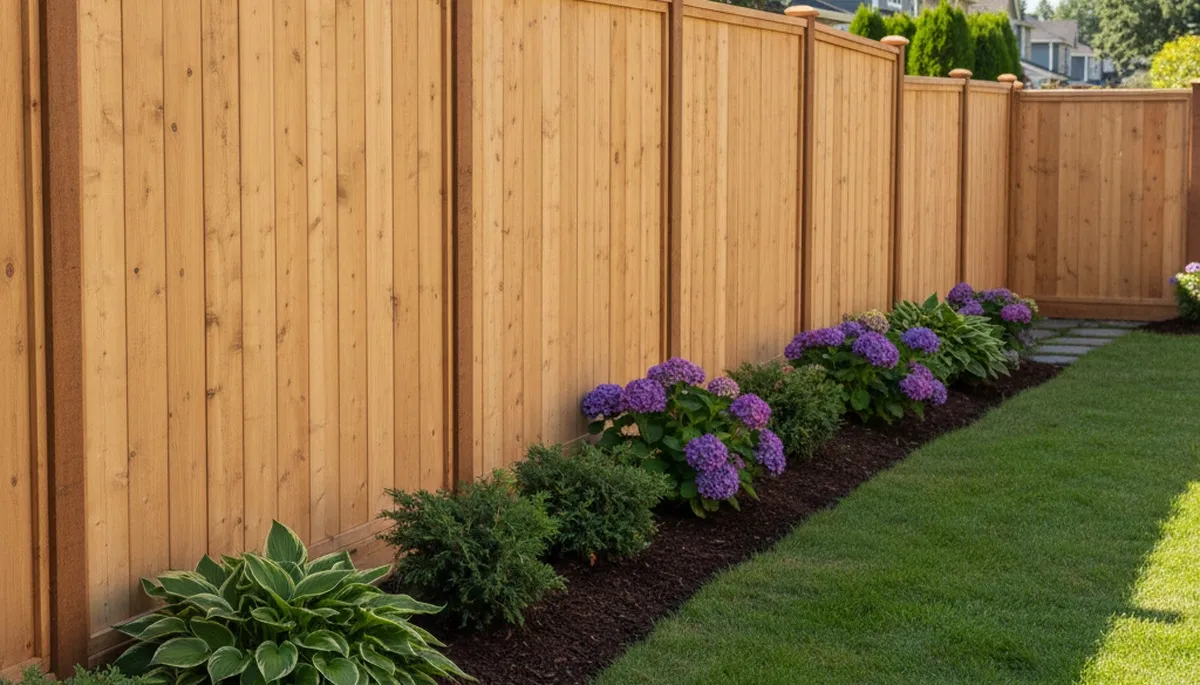 White wooden privacy fence installation by Chop Chop Landscaping in Tacoma, WA